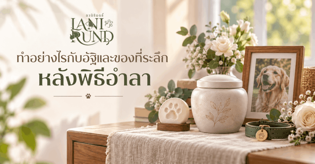 หลังพิธีอำลาสัตว์เลี้ยง เจ้าของสามารถเก็บรักษาอัฐิและของที่ระลึก